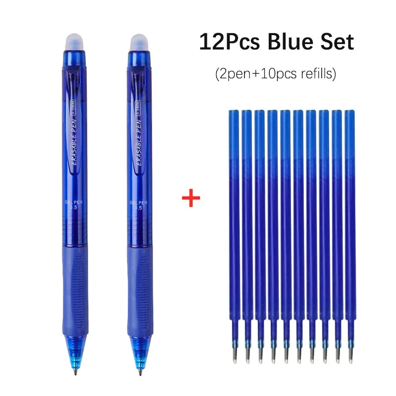 0.5mm High-Capacity Erasable Gel Pen Set