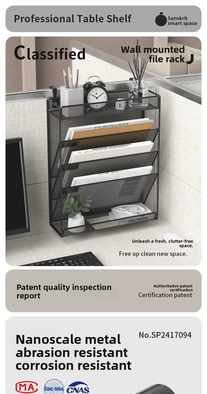 5 Pocket Mesh Hanging Wall File Organizer