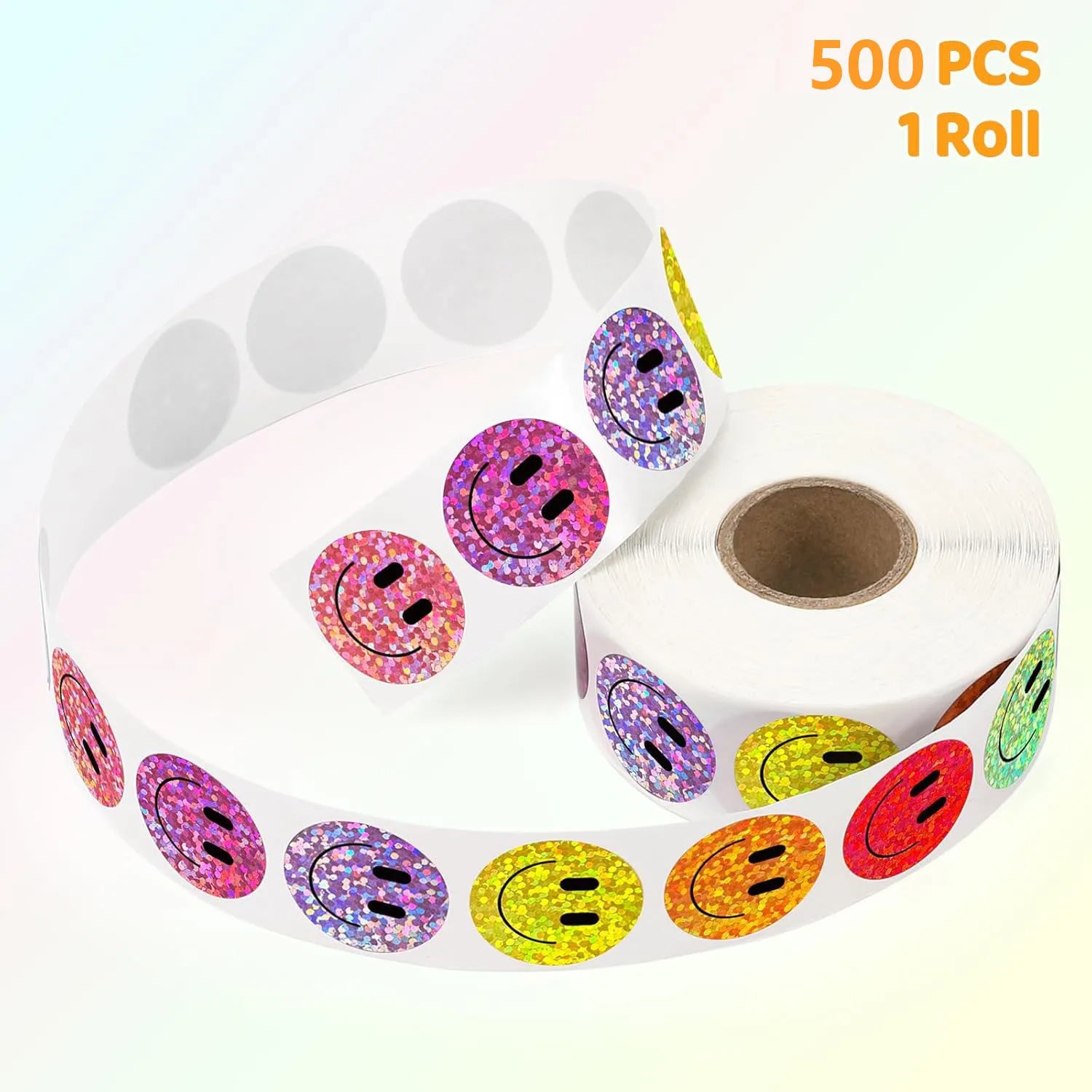 500 Pcs 1in. Smile Face Stickers Roll