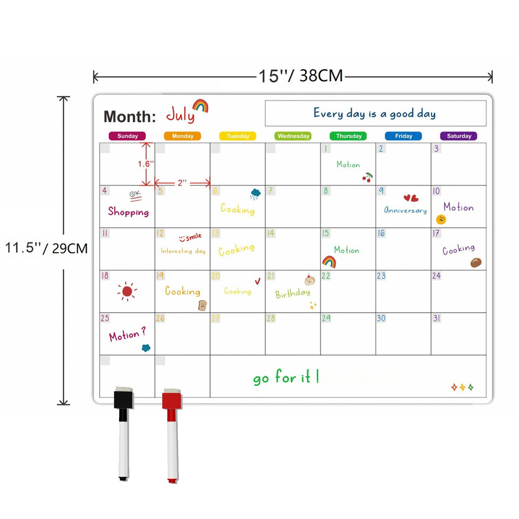 Magnetic Calendar For Fridge