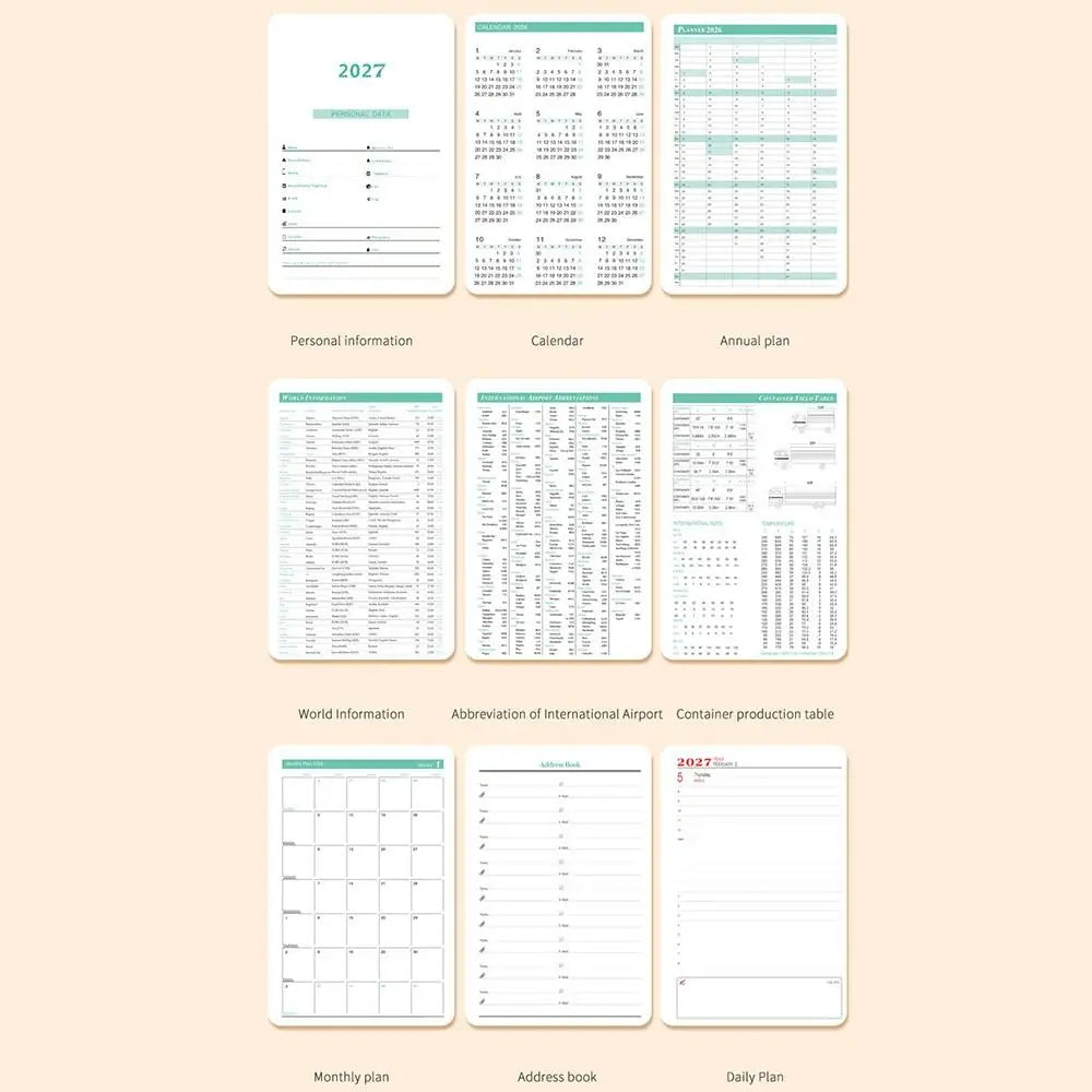 New A5 2027 Schedule Book with Calendar