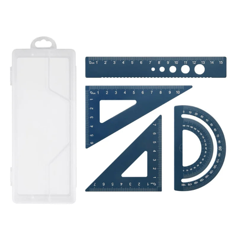 4pcs/set Aluminium Ruler Set