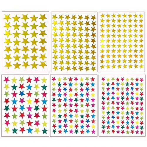 10 Sheets Pack Gold-Plated Glitter Stickers