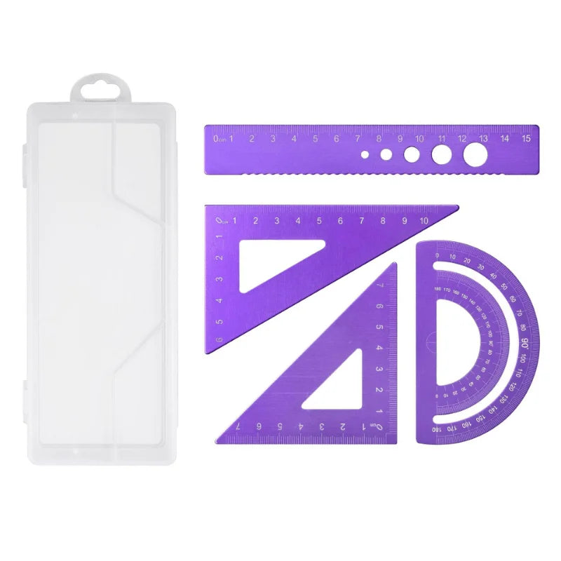 4pcs/set Aluminium Ruler Set