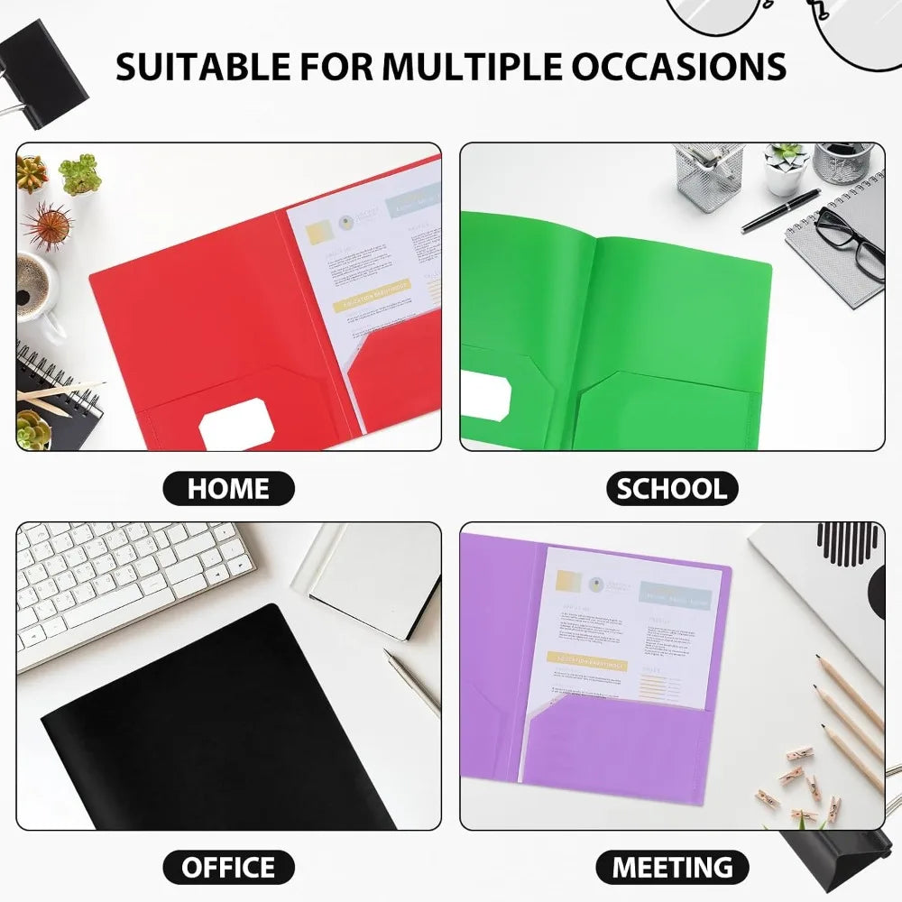 Plastic Folder with 2 Pockets and Business Card Slot