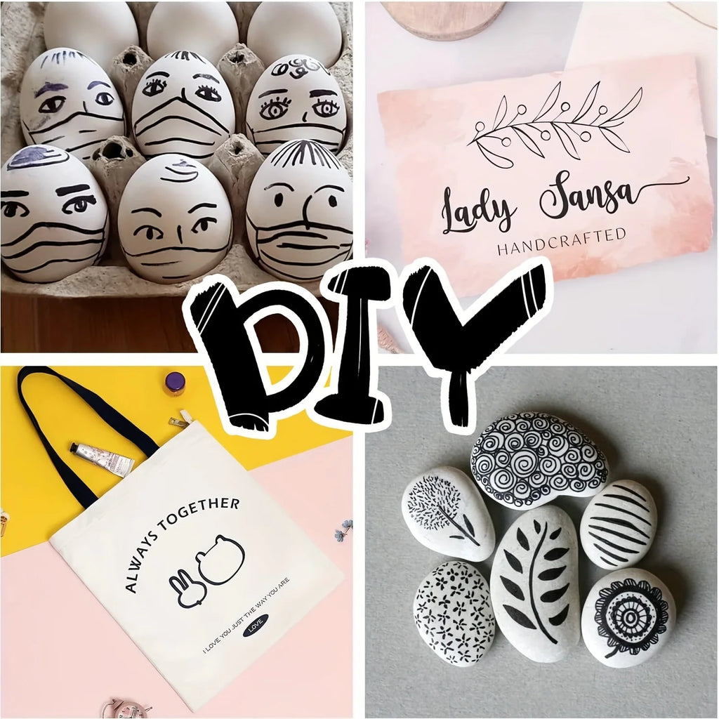 5PCS Fine Tip Black Permanent Marker