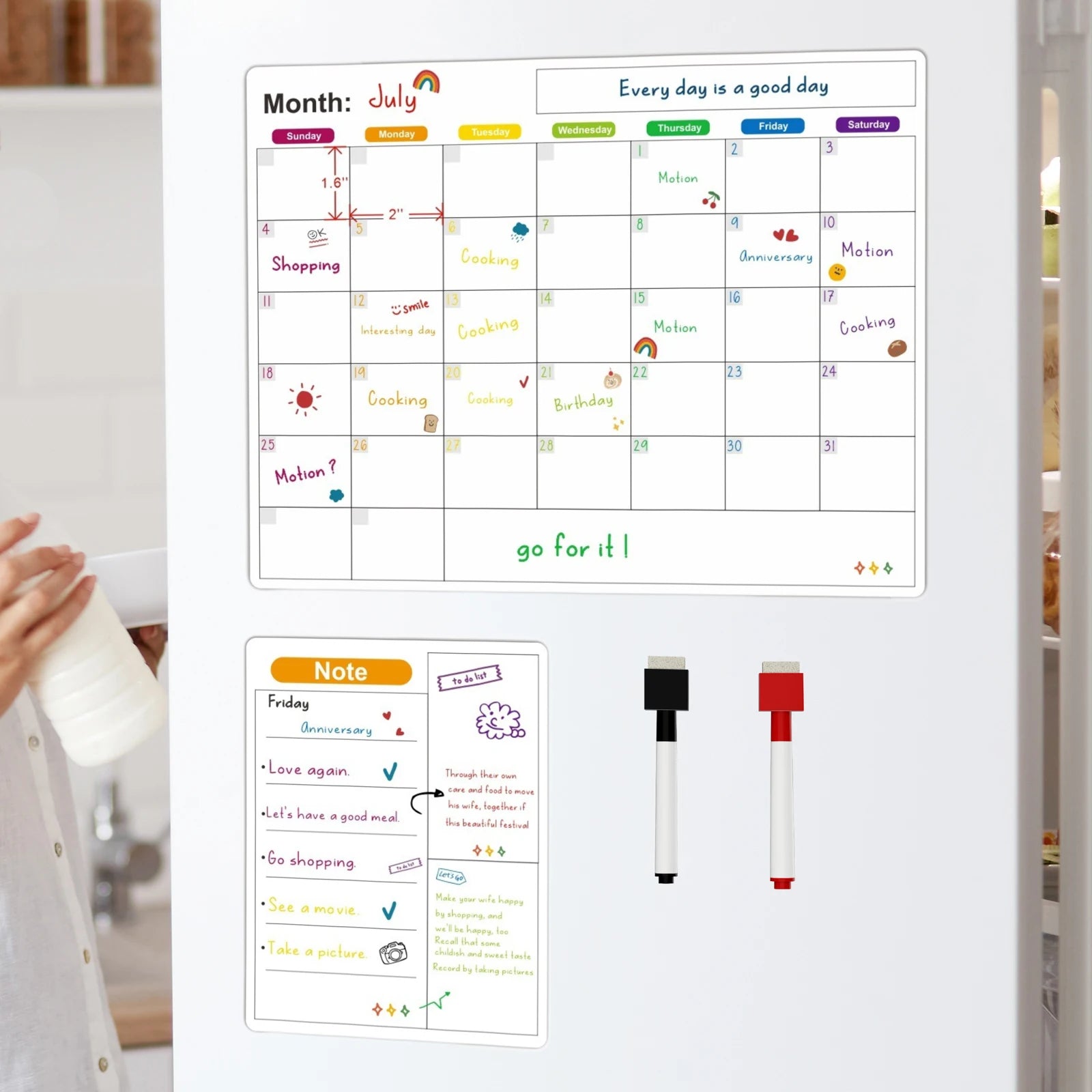 Magnetic Calendar For Fridge