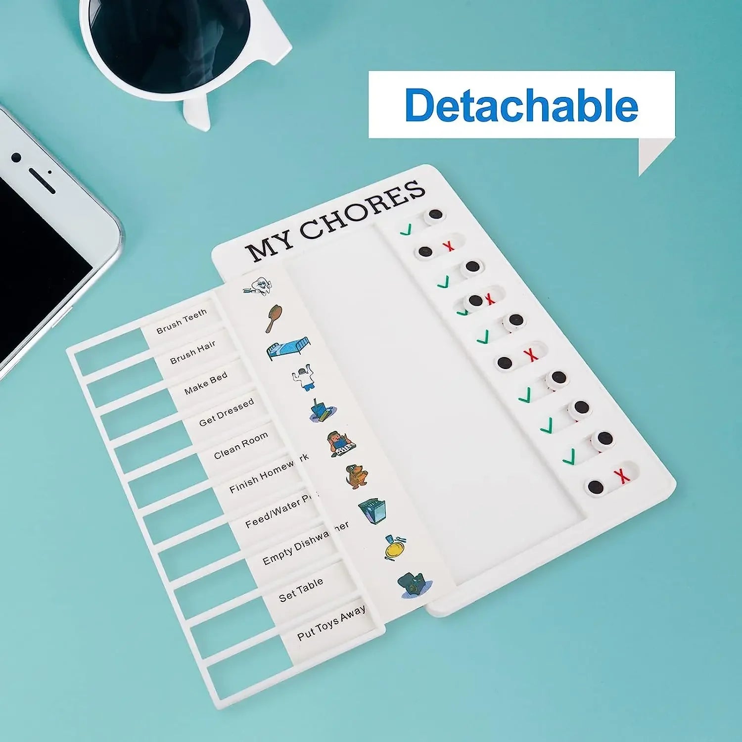 1Pcs Kids Chore Chart with 5Pcs