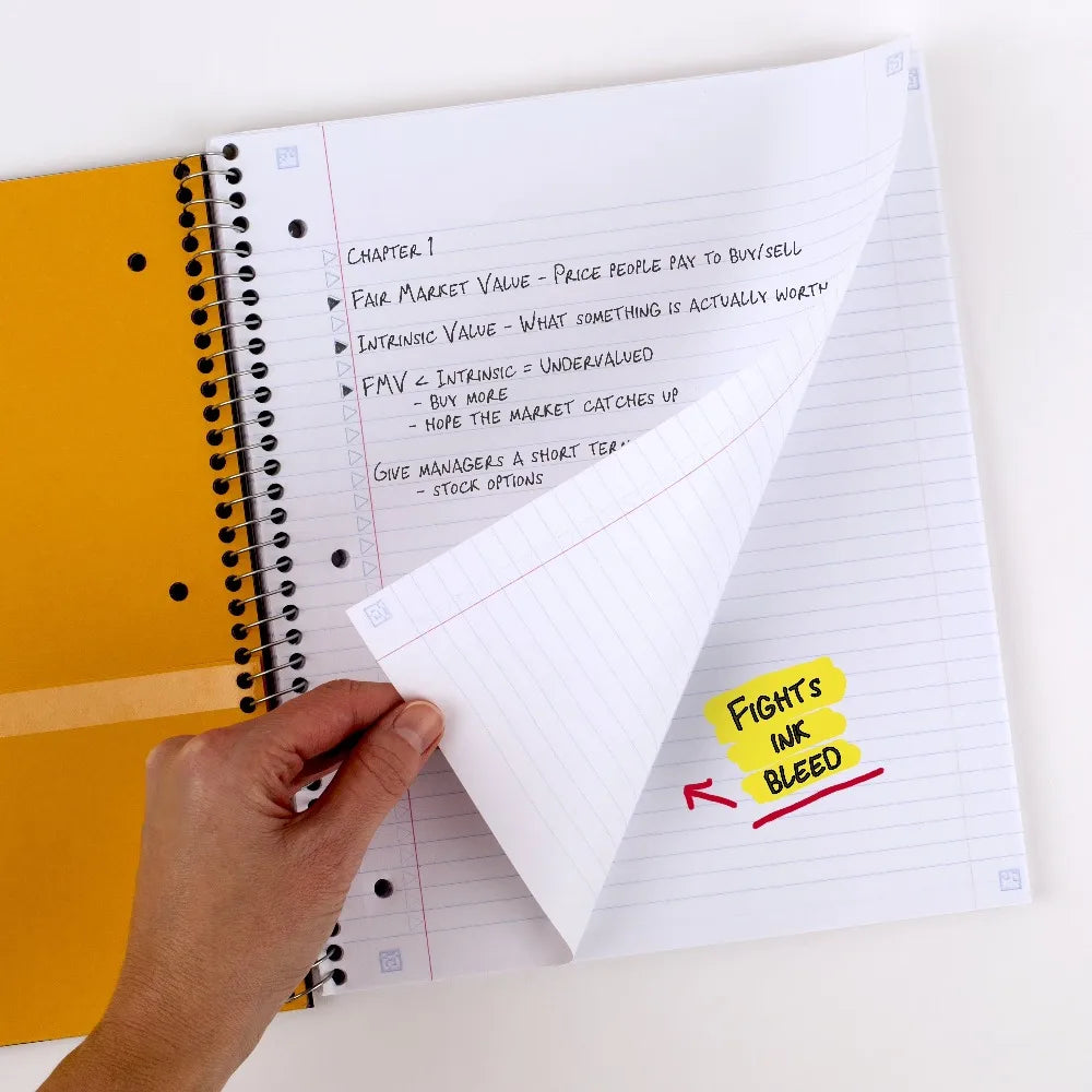 5 Subject College Ruled Spiral Notebook Binder
