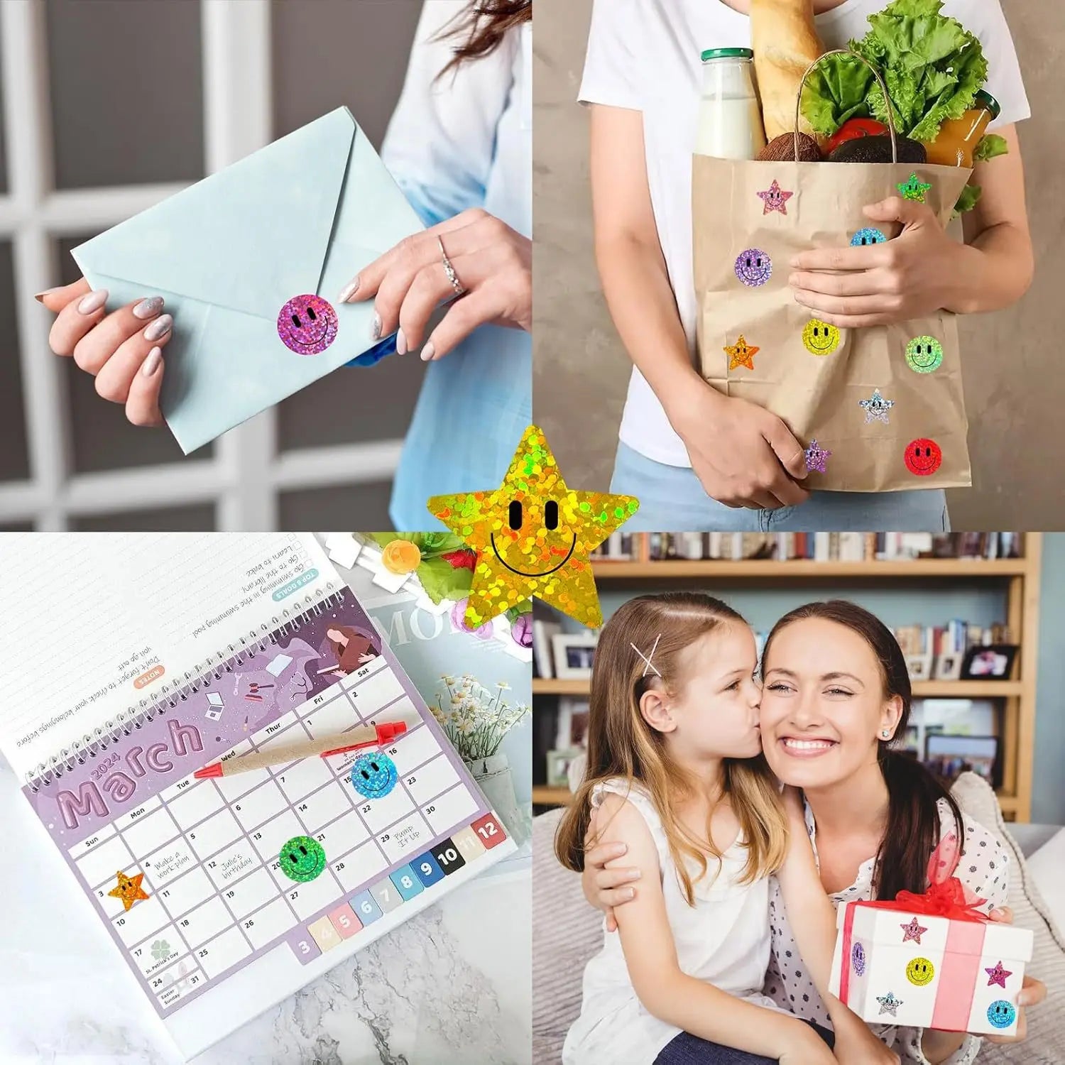 500 Pcs 1in. Smile Face Stickers Roll