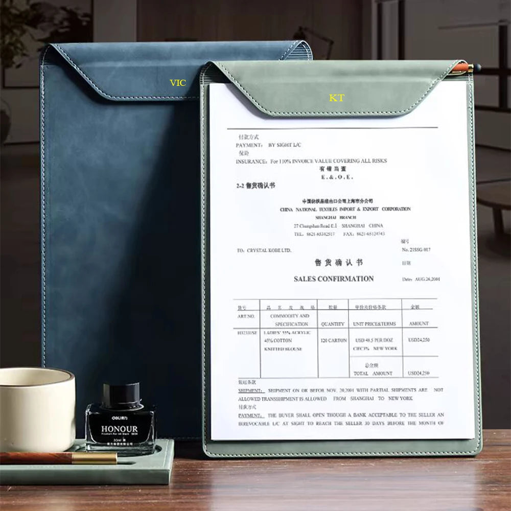 Business Leather A4 Paper File Folder Clipboard