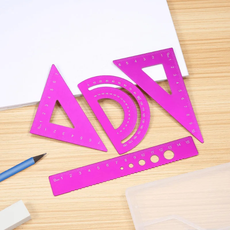 4pcs/set Aluminium Ruler Set