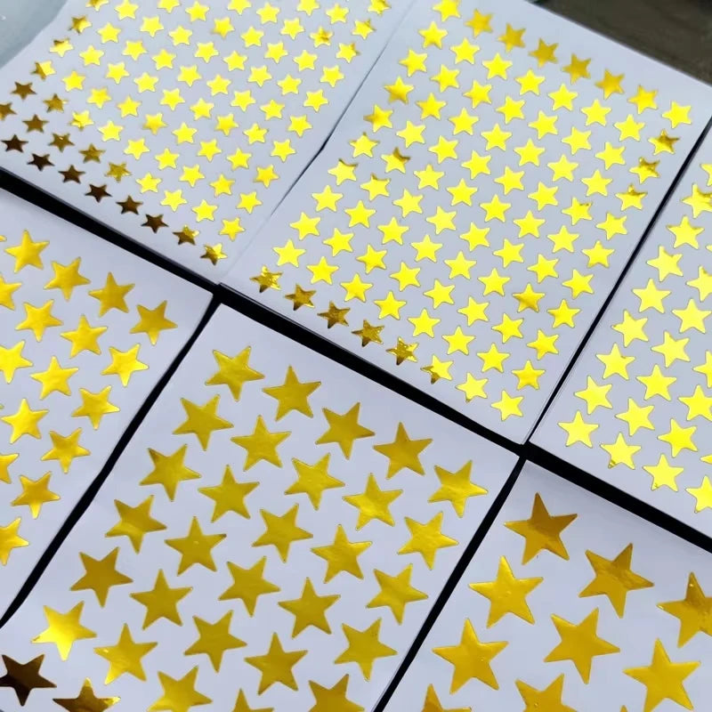 10 Sheets Pack Gold-Plated Glitter Stickers