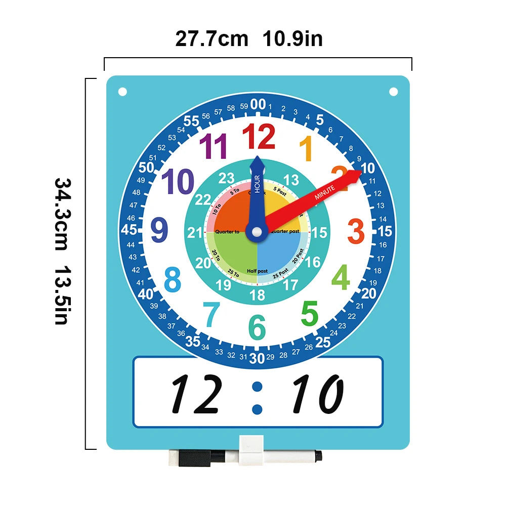 Montessori Writable Dry Erase Teaching Clock