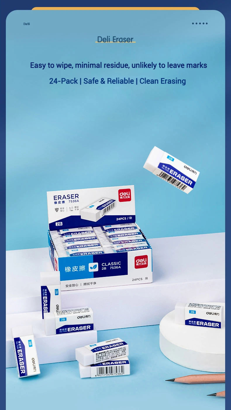 Deli 2B White Erasers