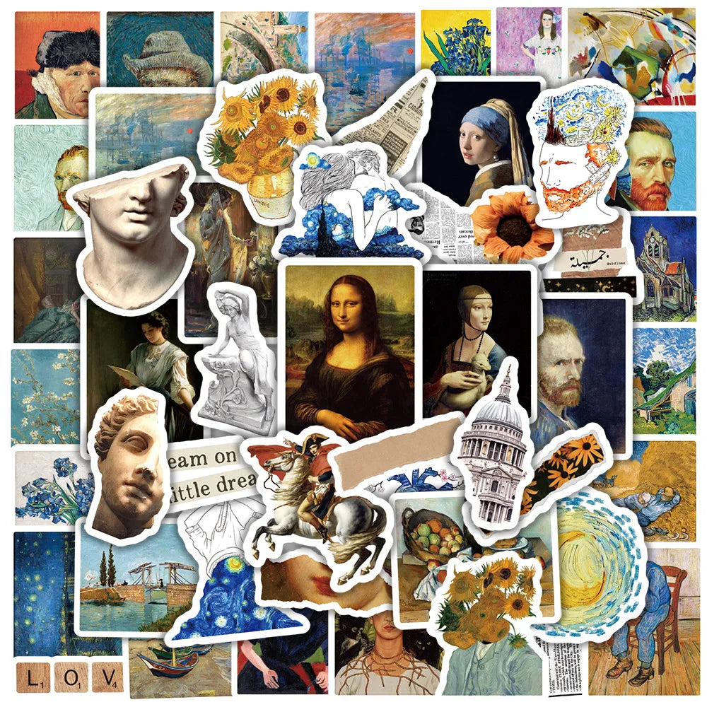 Vintage Painting PVC Stickers