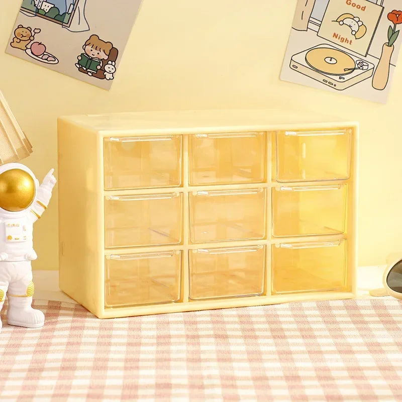 Desktop 9 Grid Storage Boxes Organizer