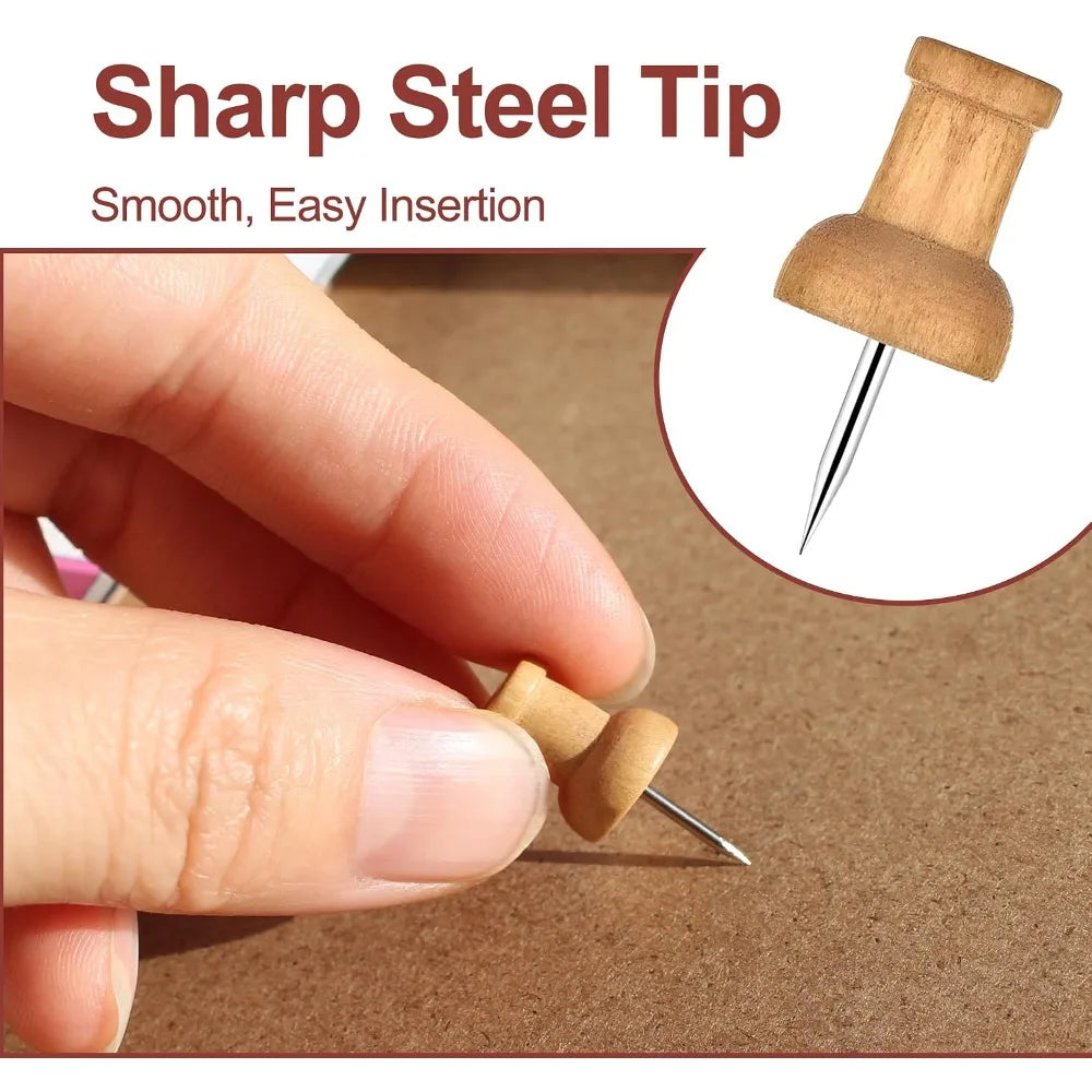 Colorful Wood Push Pins