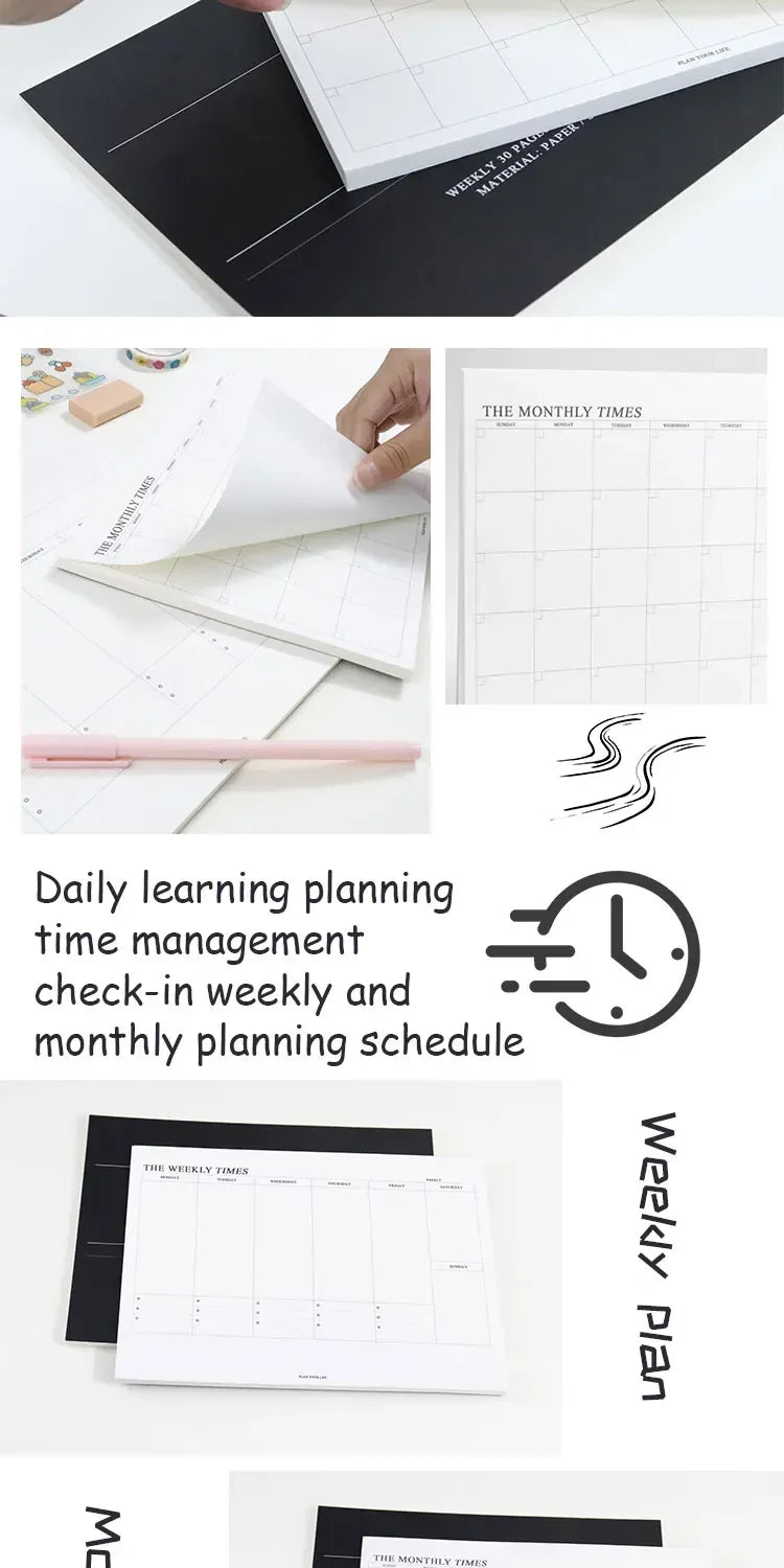 Weekly Planner Monthly Undated Agenda Notebook