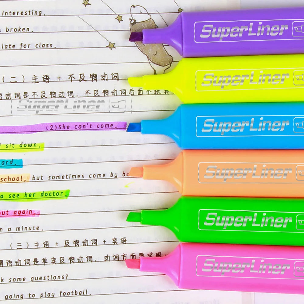 4/6pcs Pastel Color Macaron Highlighter Marker