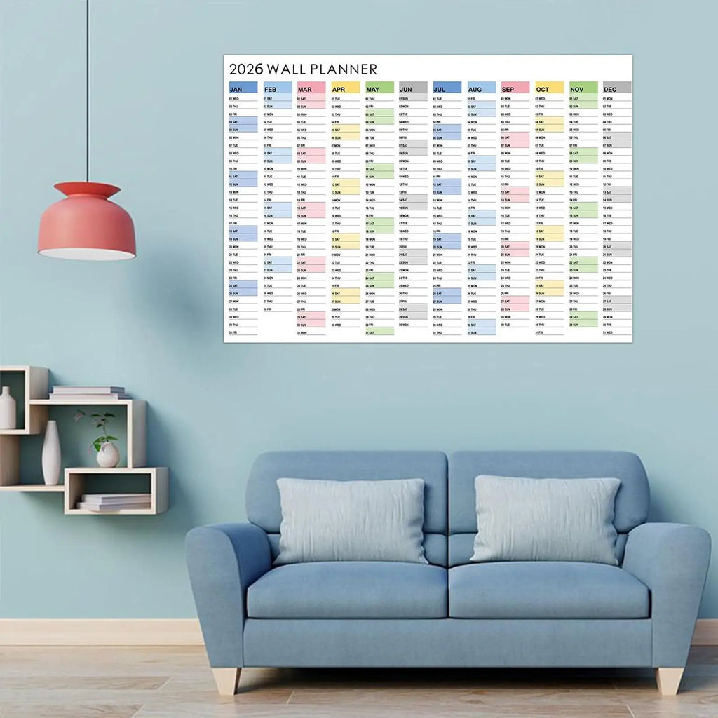 2026 Wall Calendar Yearly Planner Poster