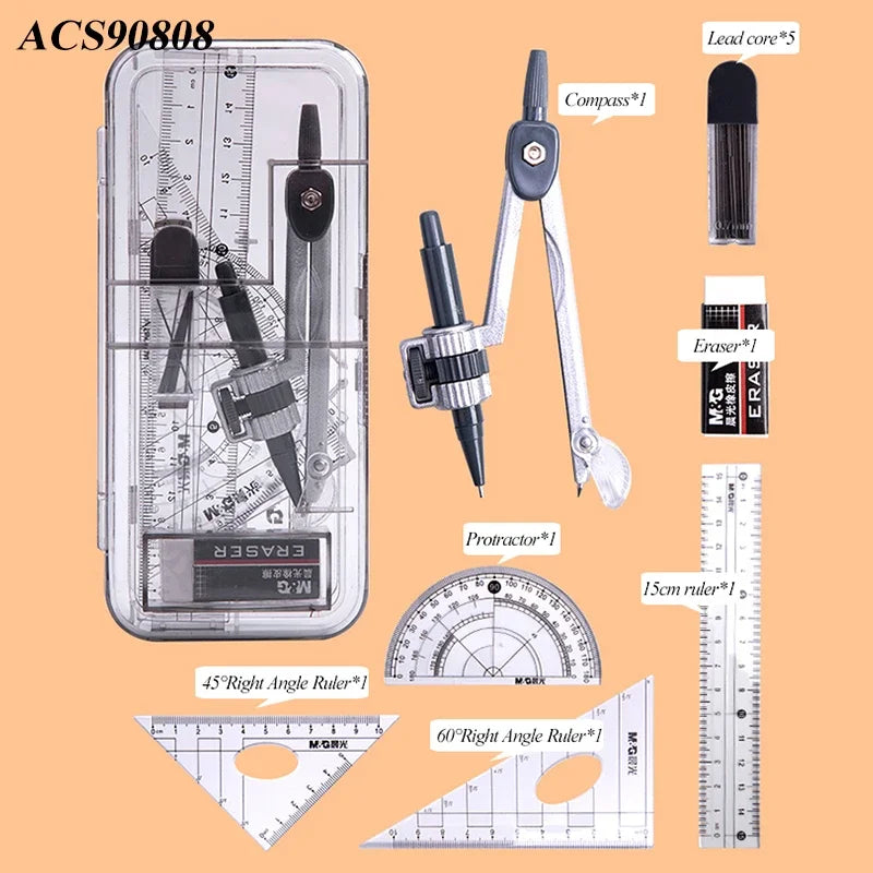 8 Pcs/Set Compass Ruler Set
