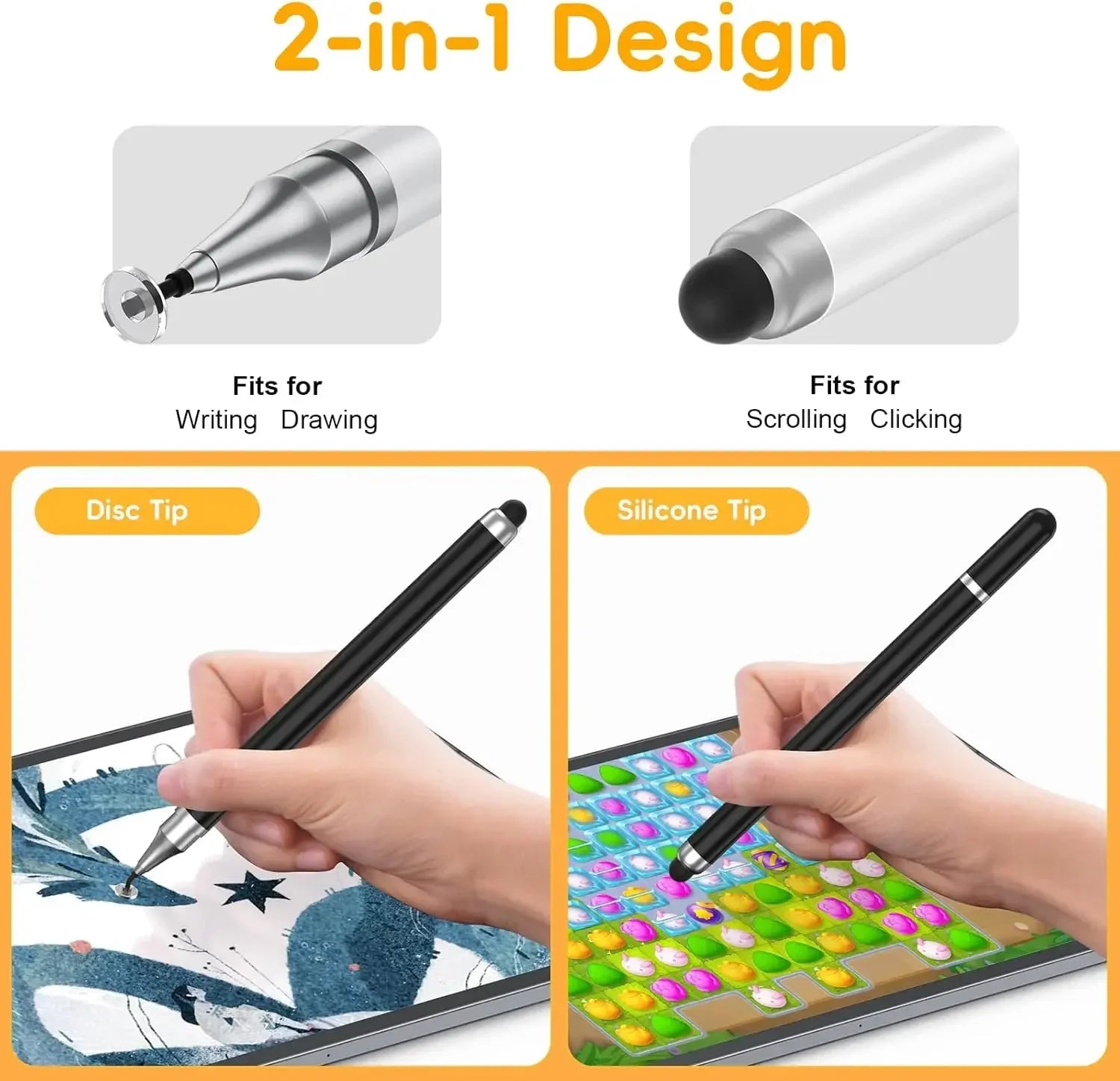 2 in 1 Universal Stylus Pen