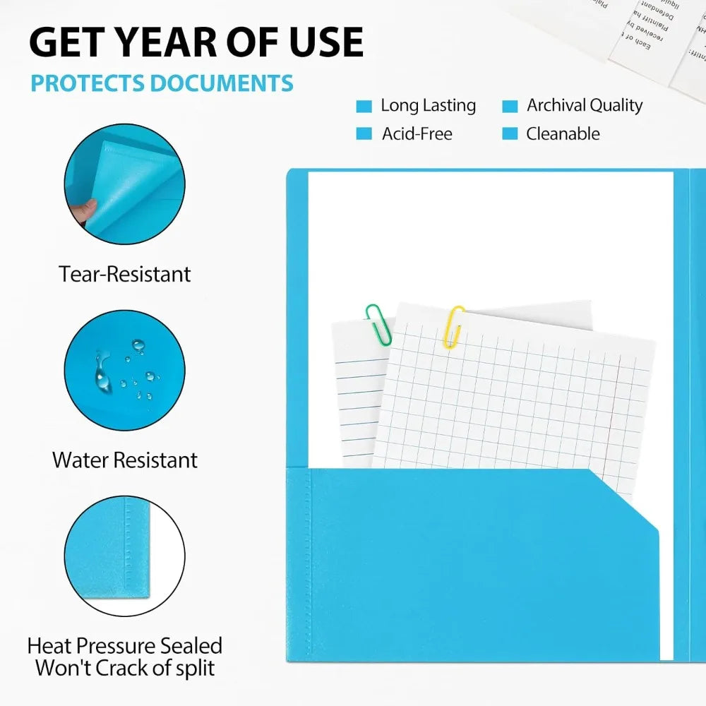 Plastic Folder with 2 Pockets and Business Card Slot