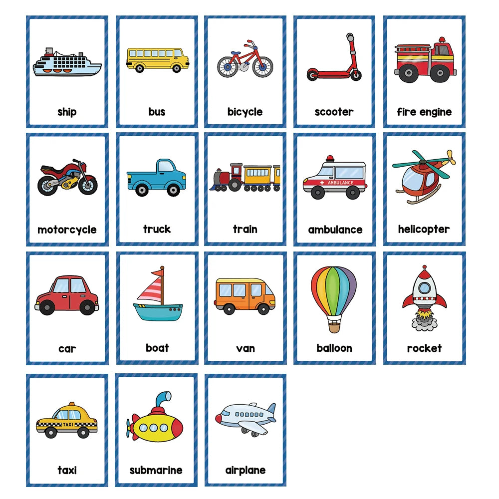 Montessori Kids English Words Cards