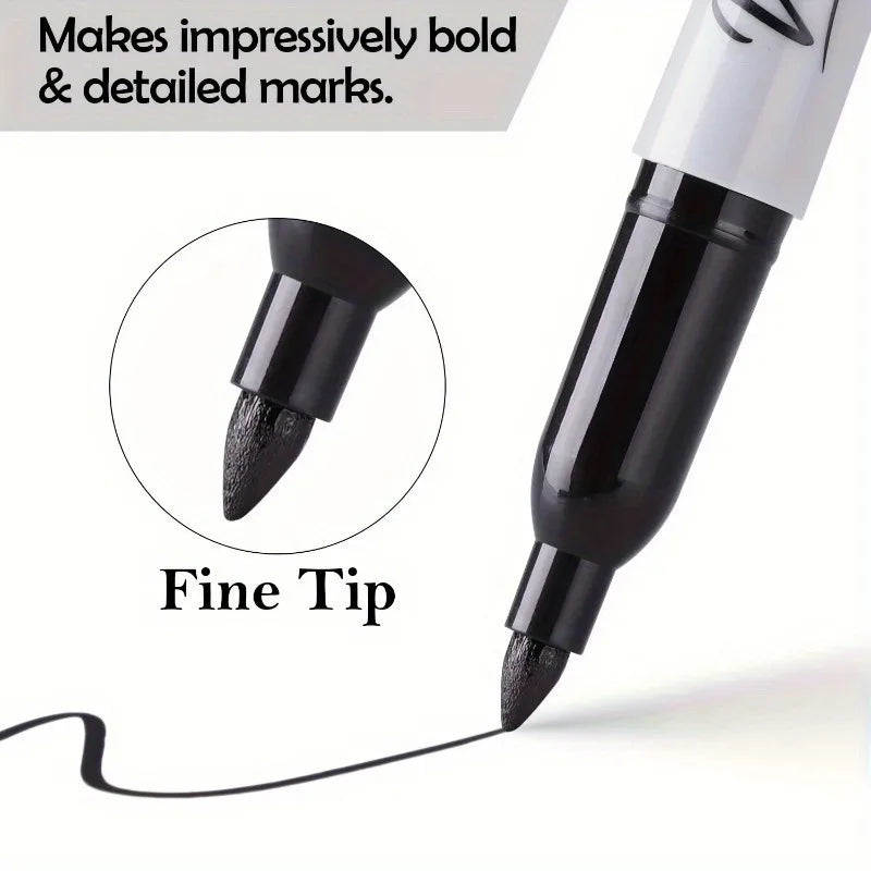 5PCS Fine Tip Black Permanent Marker
