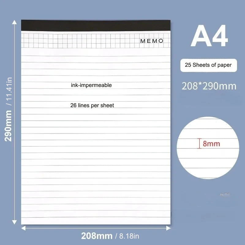 A4 Conference Tearable Lined Pages Memo Pad