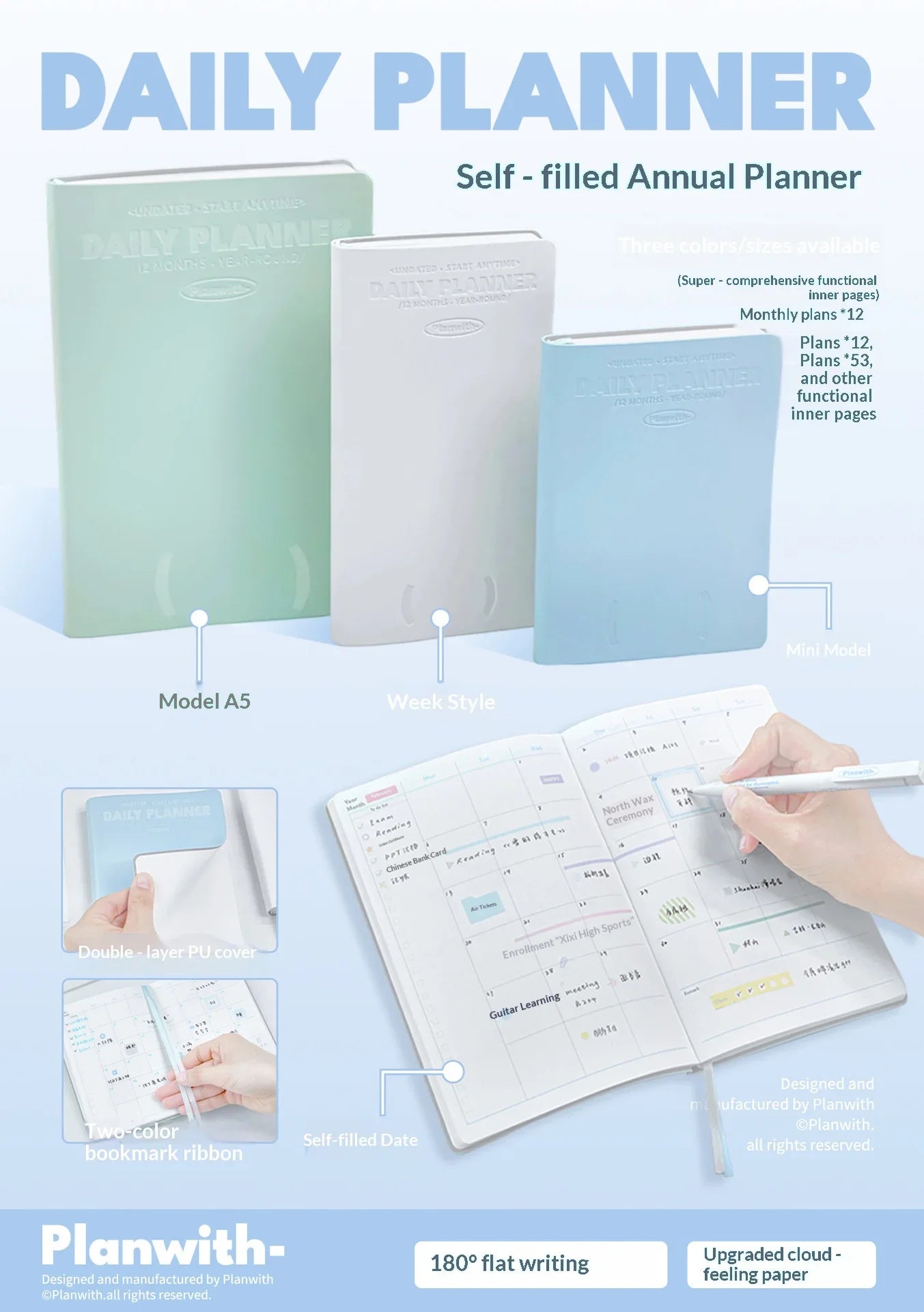 2026 Plan with Daily Agenda Weekly Plan Book