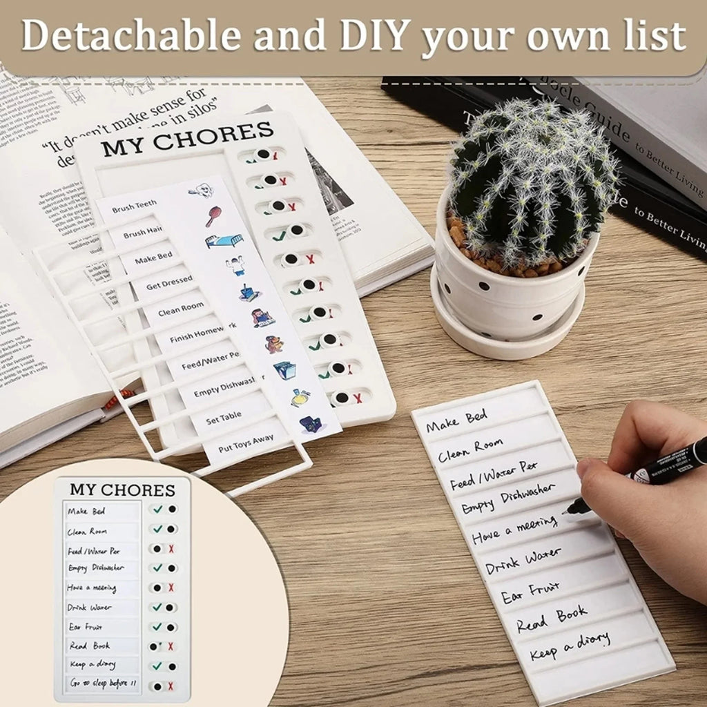 1Pcs Kids Chore Chart with 5Pcs