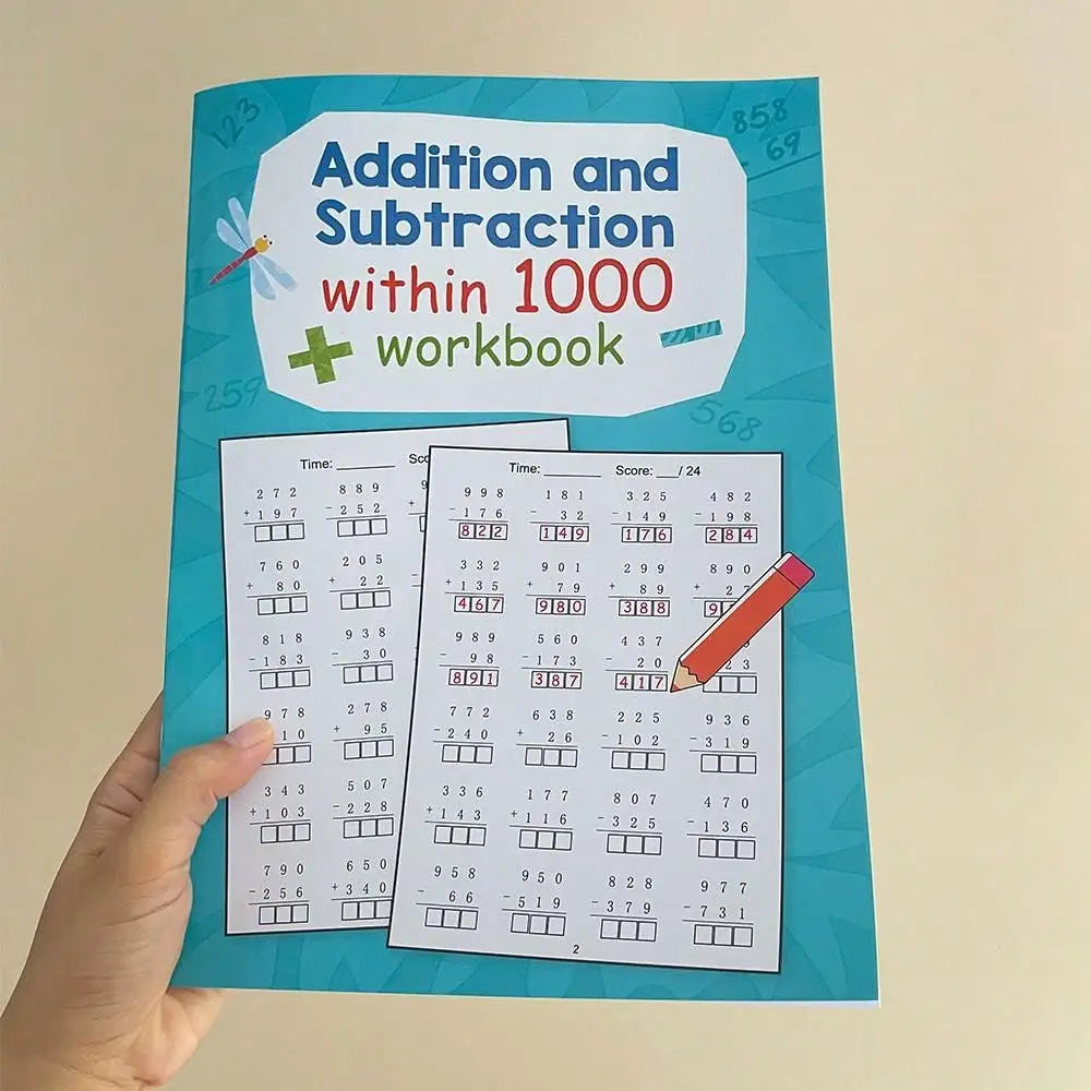 Addition and Subtraction within 1000 Math Workbook Uses for Primary School Arithmetic Practice Grade 1 2 3 4