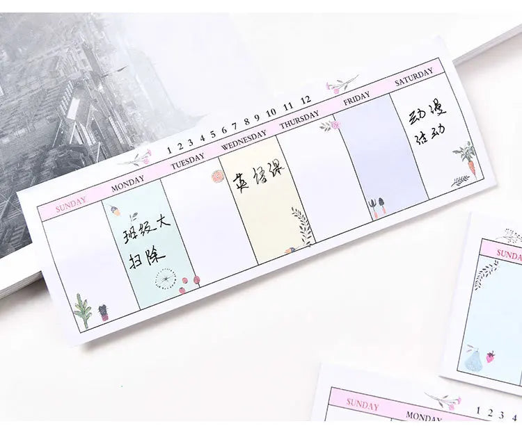 Sticky Notes Long Weekly Planner Pad