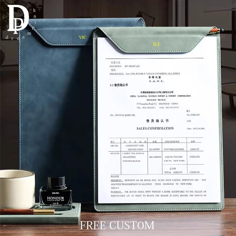 Business Leather A4 Paper File Folder Clipboard