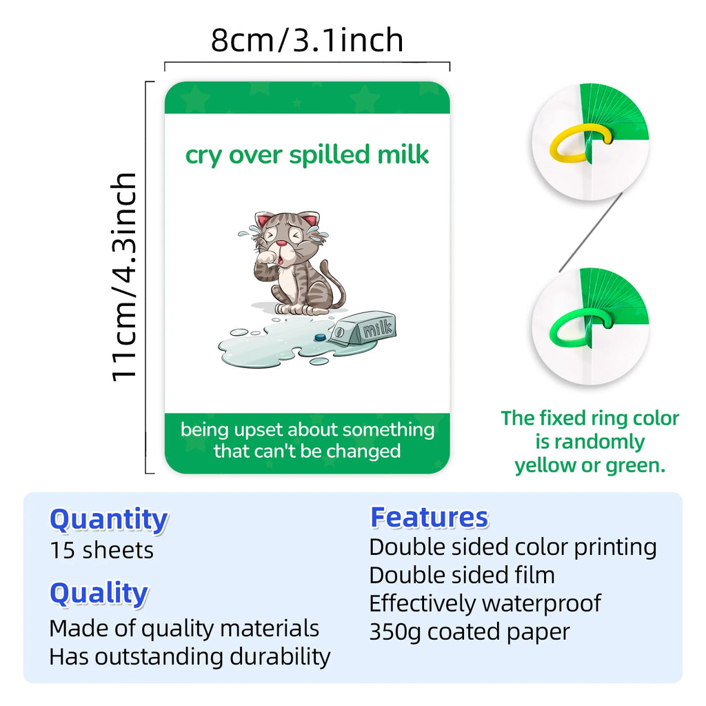 15pcs English Proverb Flashcards