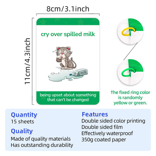 15pcs English Proverb Flashcards