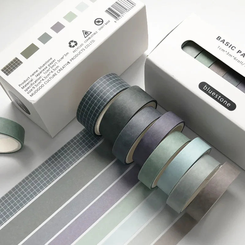 8pcs/box Basic Color Washi Tape