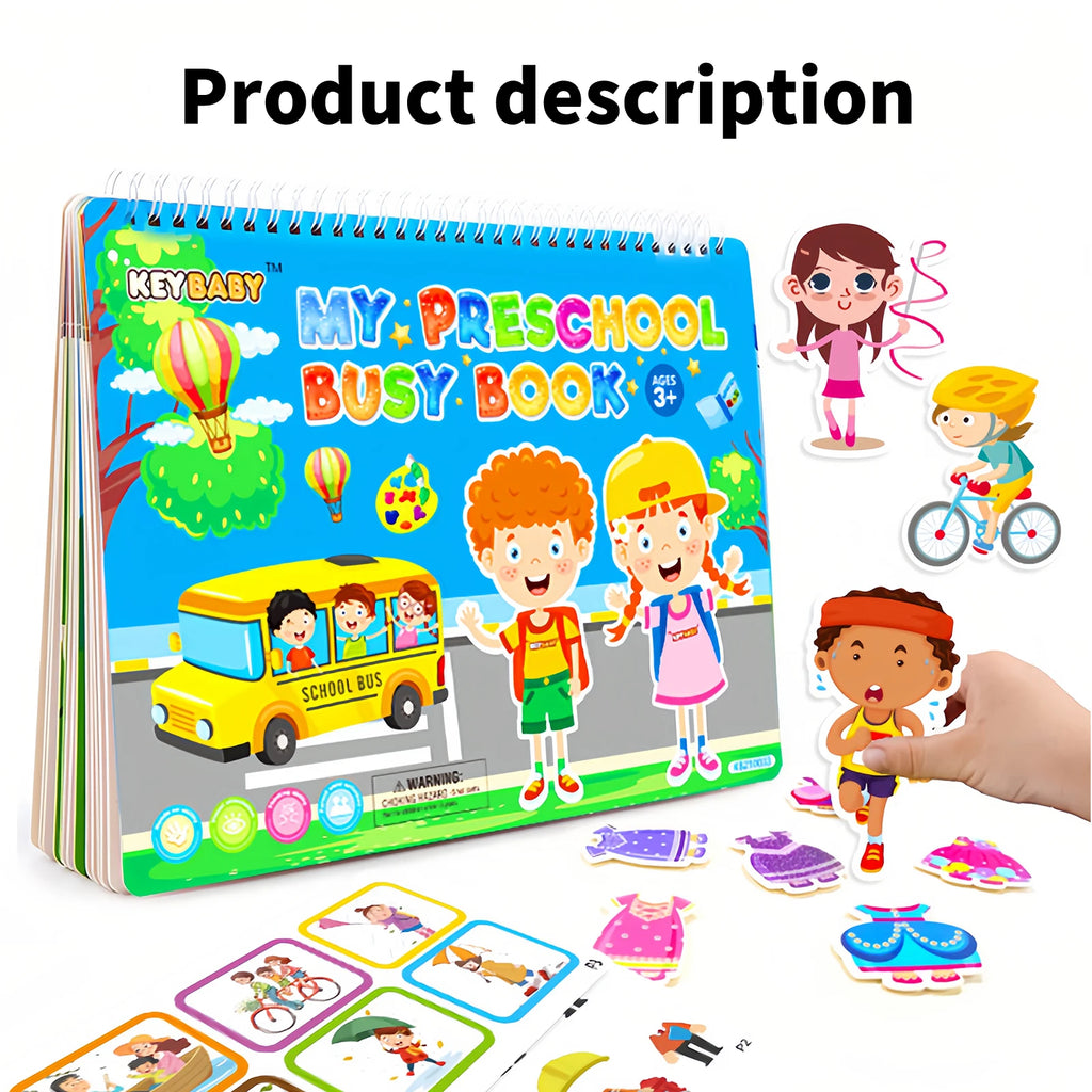Preschool Busy Book With Velcro Matching Activities