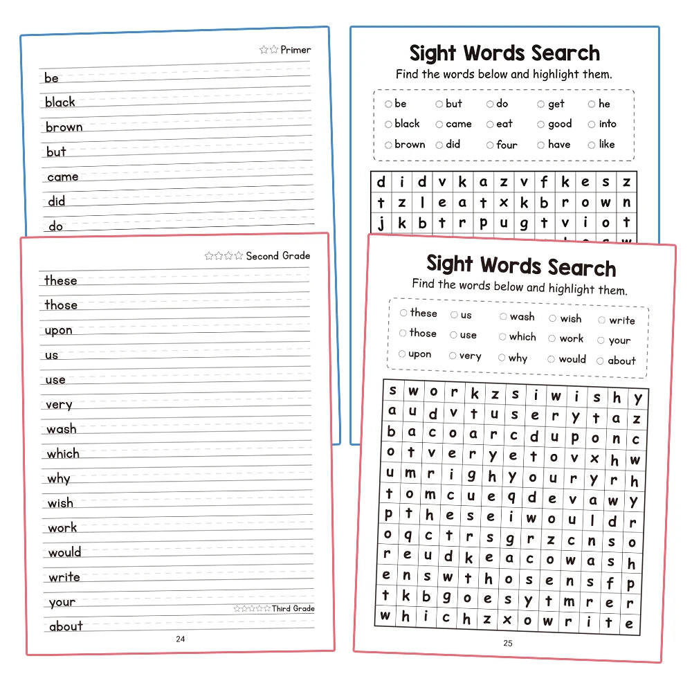 Sight Words English Workbook