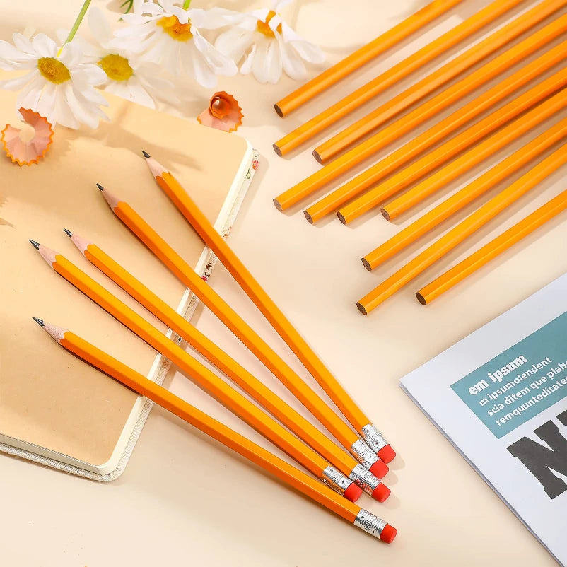 1Box/200Pcs Pre-Sharpened Pencils With Eraser