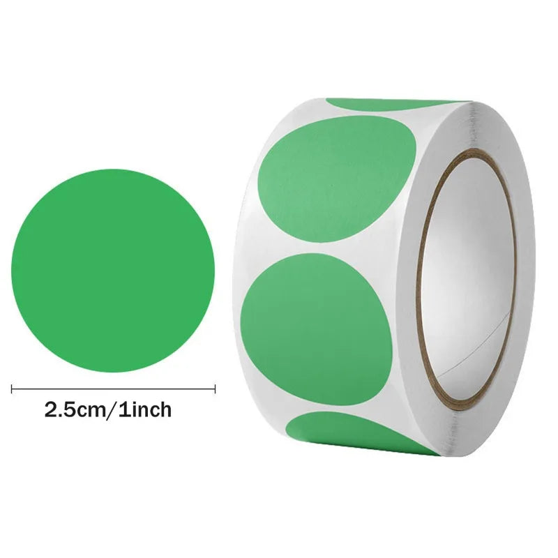 6Rolls 3000pcs Round Colorful Dot Stickers