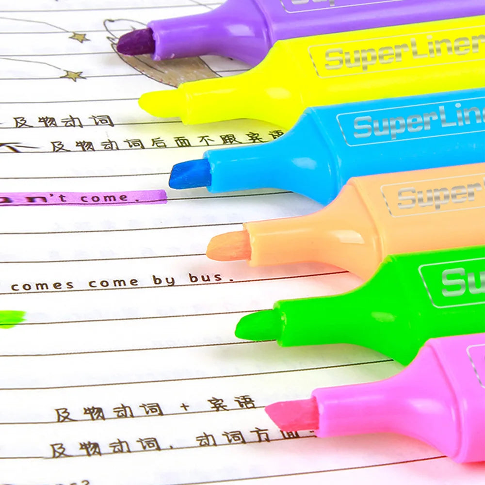 4/6pcs Pastel Color Macaron Highlighter Marker
