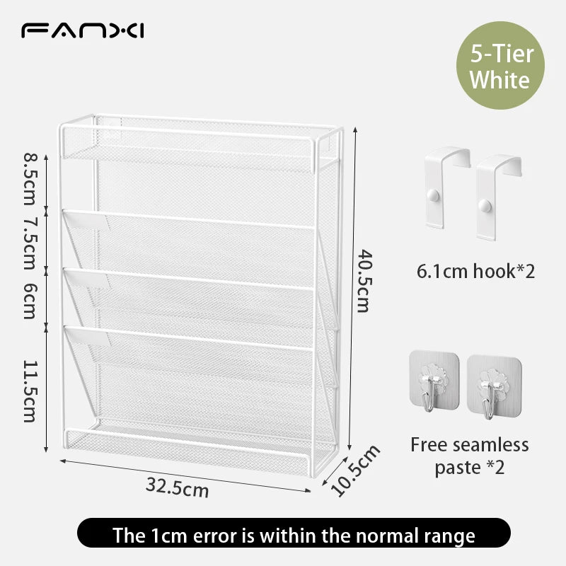 5 Pocket Mesh Hanging Wall File Organizer