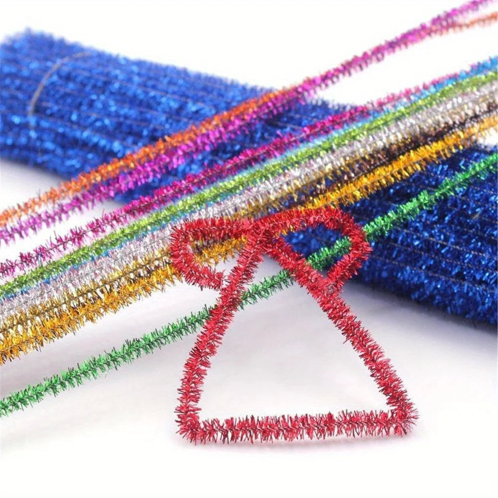 Sparkling Plush Pipe Cleaners 100Pcs