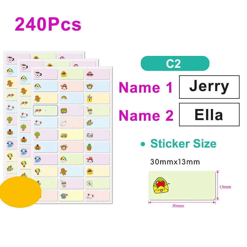 120Pcs Customize Name Stickers