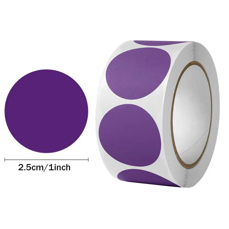 6Rolls 3000pcs Round Colorful Dot Stickers