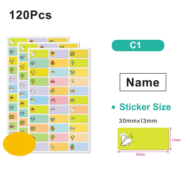 120Pcs Customize Name Stickers