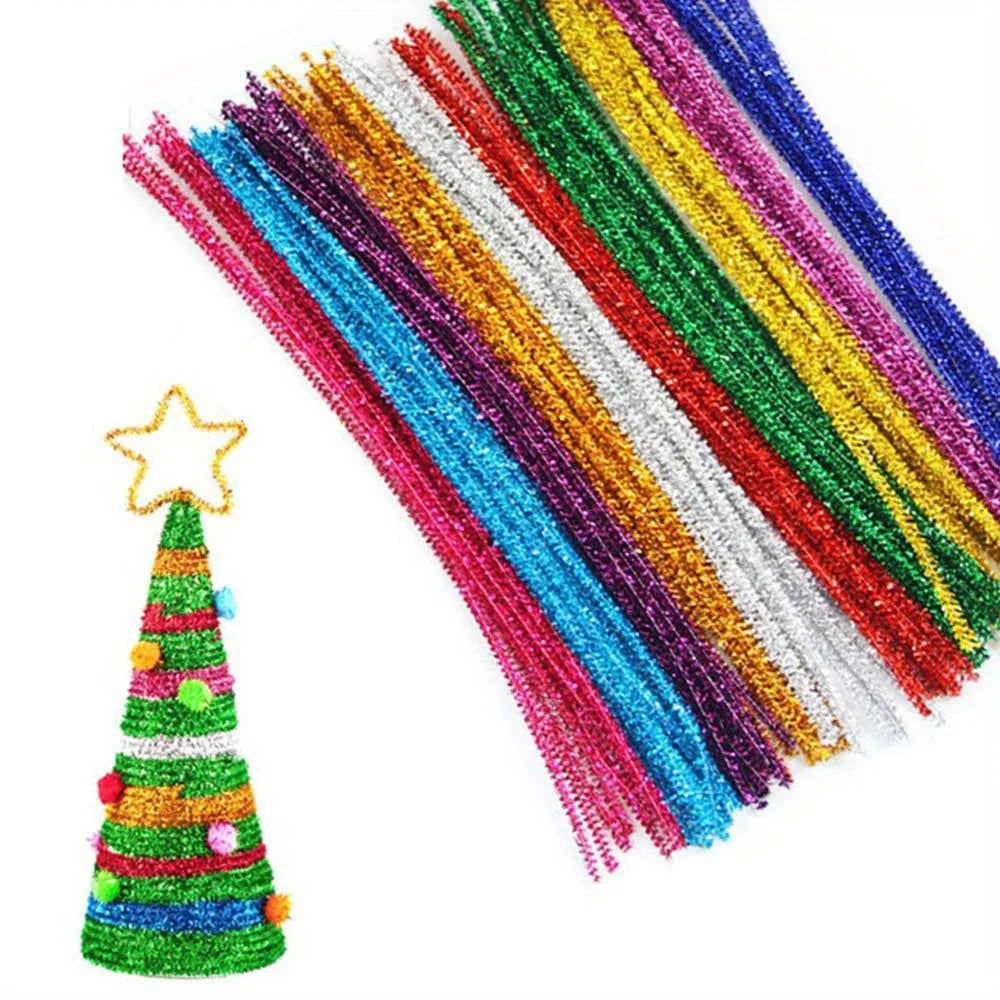 Sparkling Plush Pipe Cleaners 100Pcs